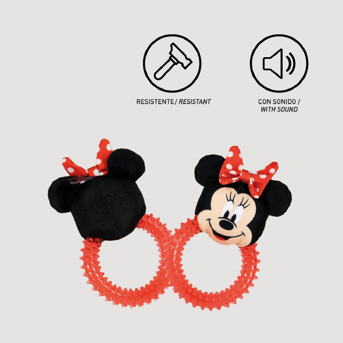 Disney Minnie Mouse Hundespielzeug – Beißring mit Quietscher & Zahnpflege