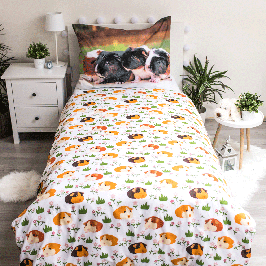 Meerschweinchen Bettwäsche – Kuscheliges Baumwoll-Set 140x200 cm & 70x90 cm