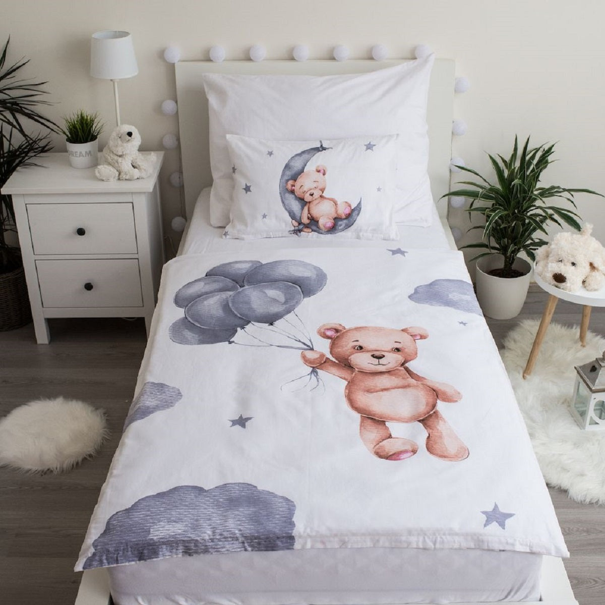 Teddy Bear Kinderbettwäsche – Bettbezug 100x135 cm & Kissenbezug 40x60 cm