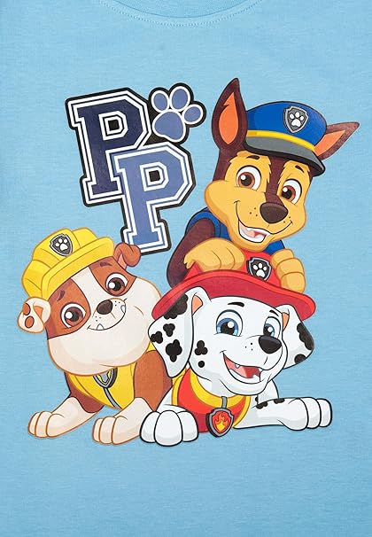 Paw Patrol Schlafanzug für Jungen - Kinder Pyjama Set Langarm Oberteil mit Hose Blau