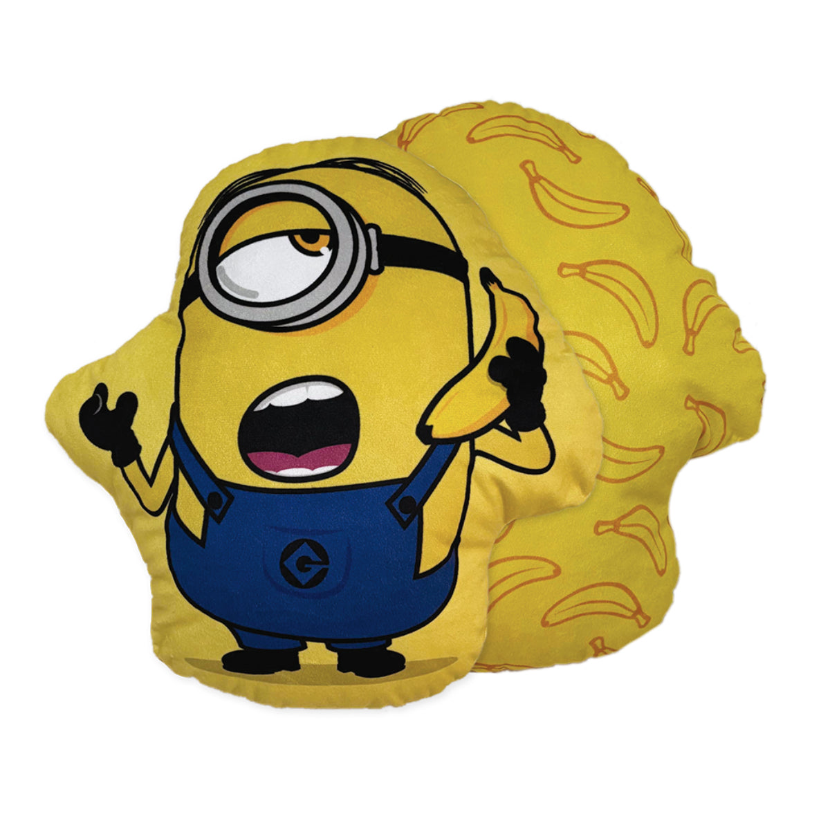 Minions Banana Calling Formkissen 35 × 33 cm Dekokissen Kuschelkissen mit weicher Fleece Oberfläche