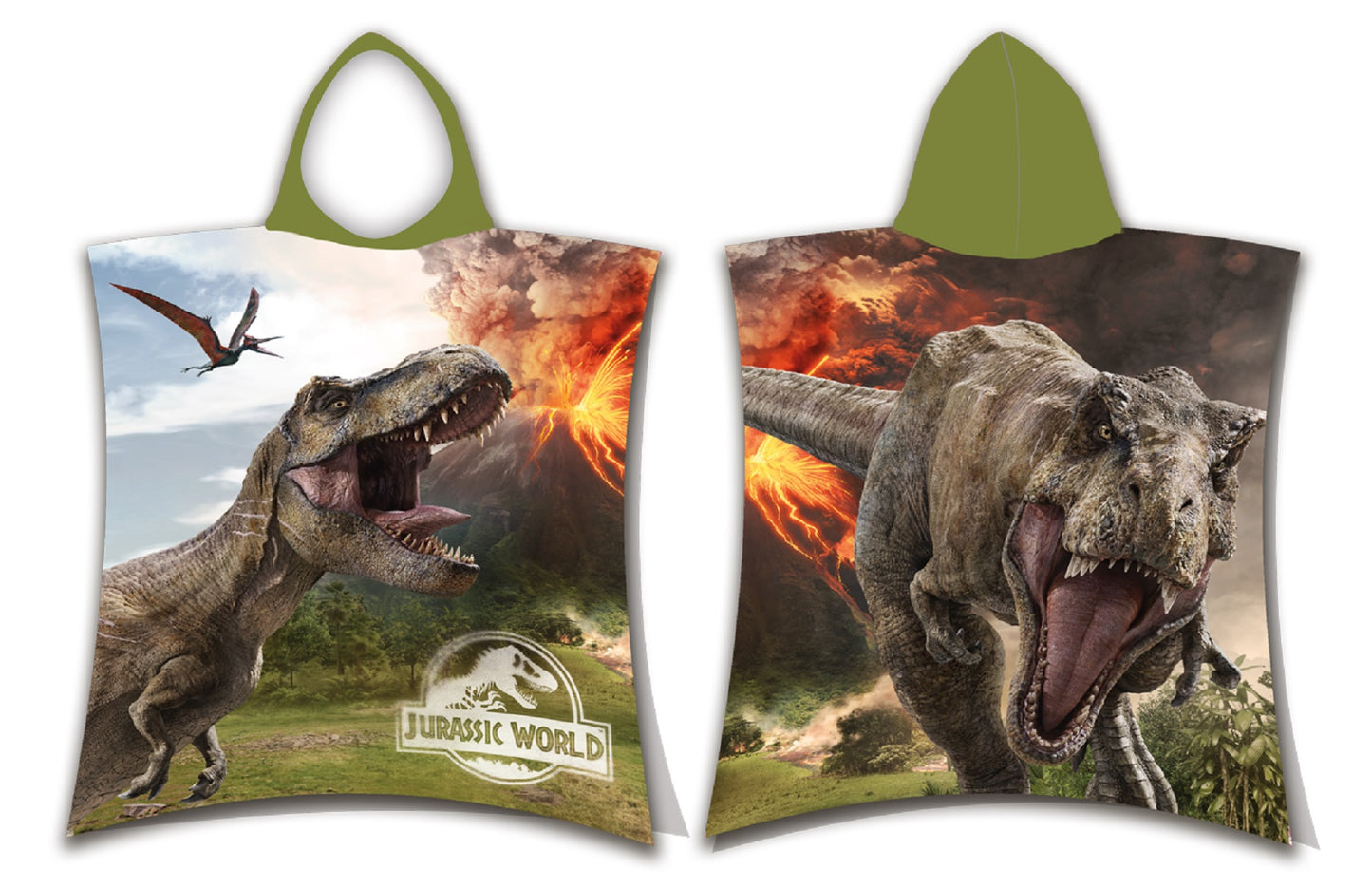 Jurassic World Badeponcho für Kinder Hochwertiger Frottee aus 100 % Baumwolle