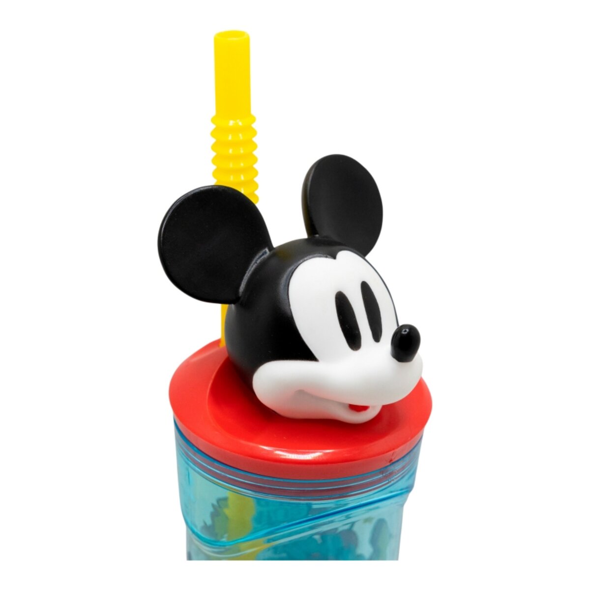 Disney Mickey Mouse Becher 3D Kindertrinkbecher 360 ml mit Strohhalm & Figurdeckel