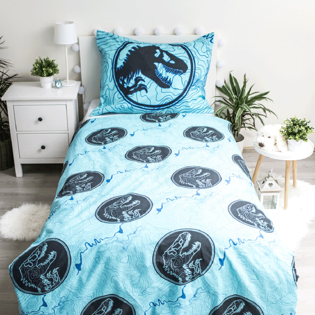 Jurassic World Kuschelige Bettwäsche mit Glow Effect Baumwolle, 140x200 cm & 70x90 cm