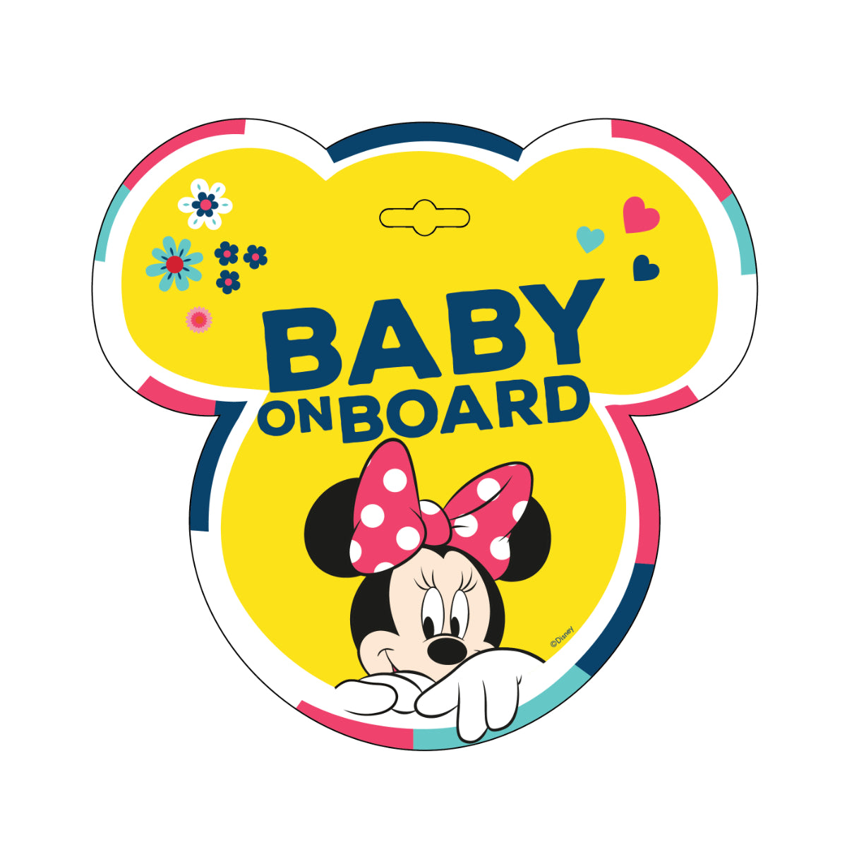 Disney Minnie Mouse Baby on Board Schild Auto mit Saugnapf Hinweis Schild fürs Fenster