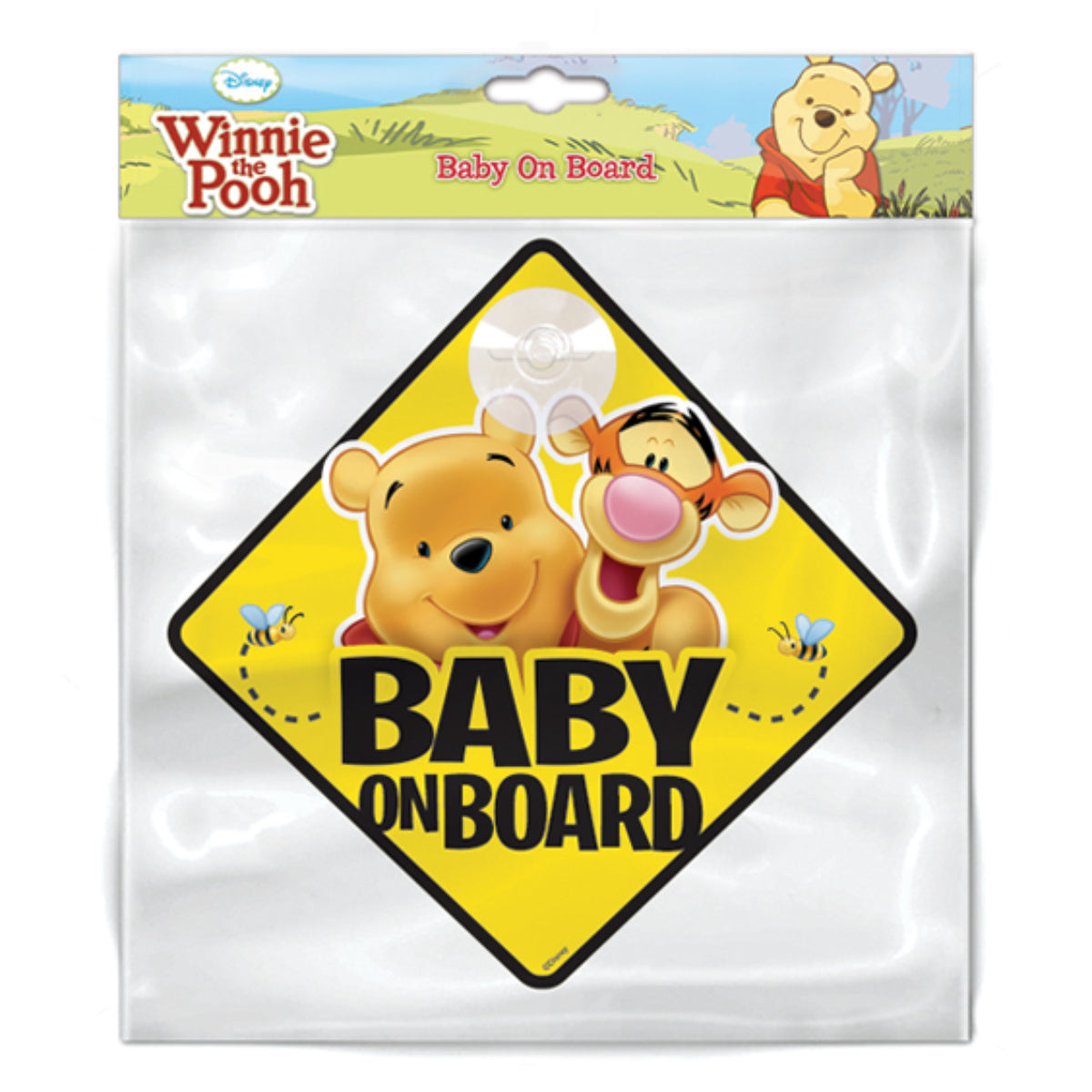 Disney Winnie The Pooh Baby on Board Schild Auto mit Saugnapf Hinweis Schild fürs Fenster