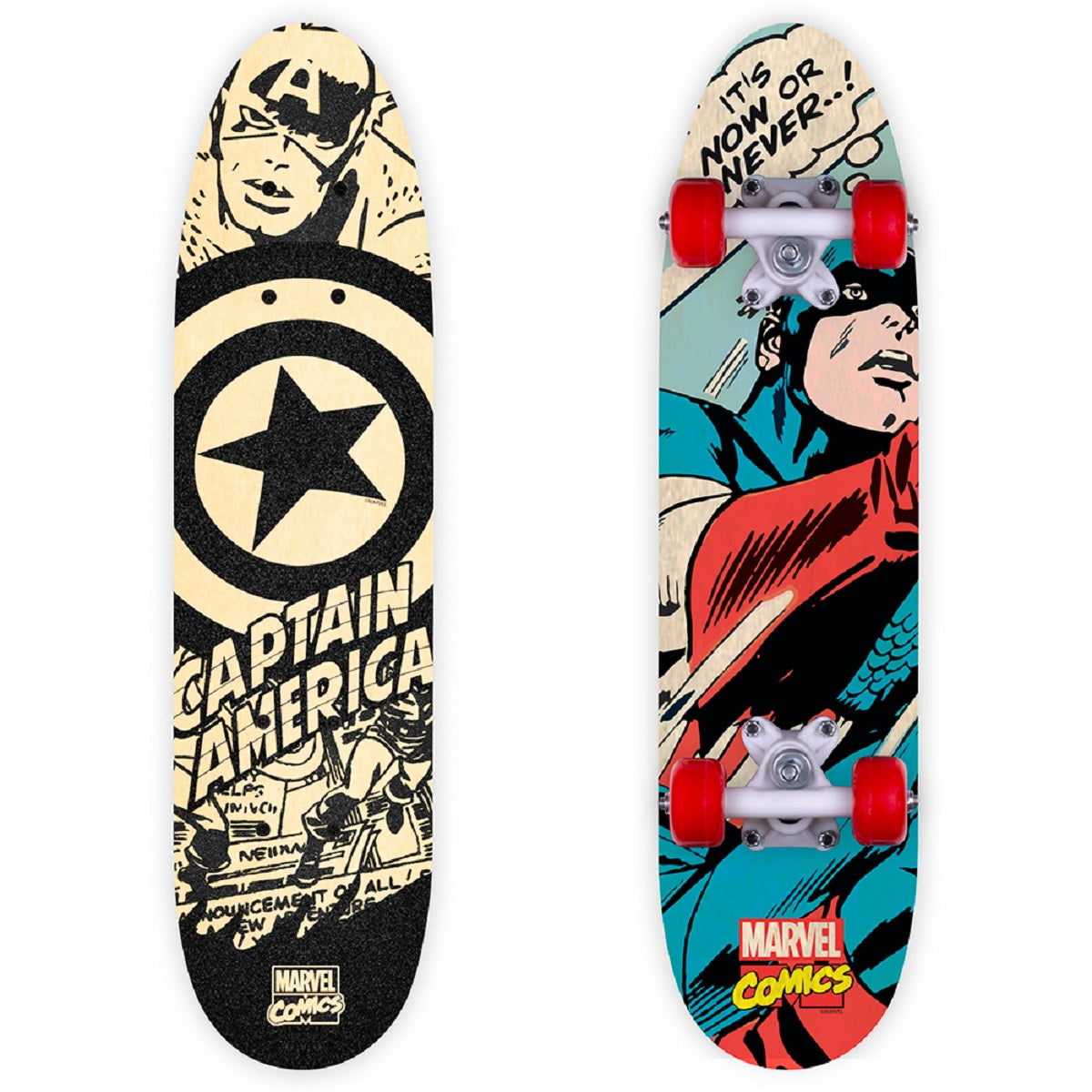 Avengers Captain America Skateboard – Robustes Ahornholz mit 95A PVC-Rädern