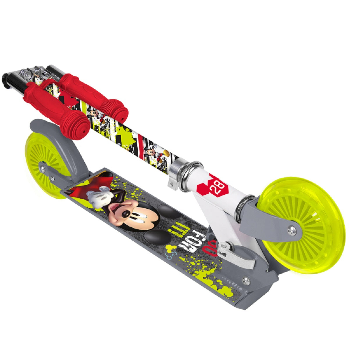 Disney Mickey Two-Wheel Scooter für Kinder, mit Fußbremse und verstellbarem Lenker