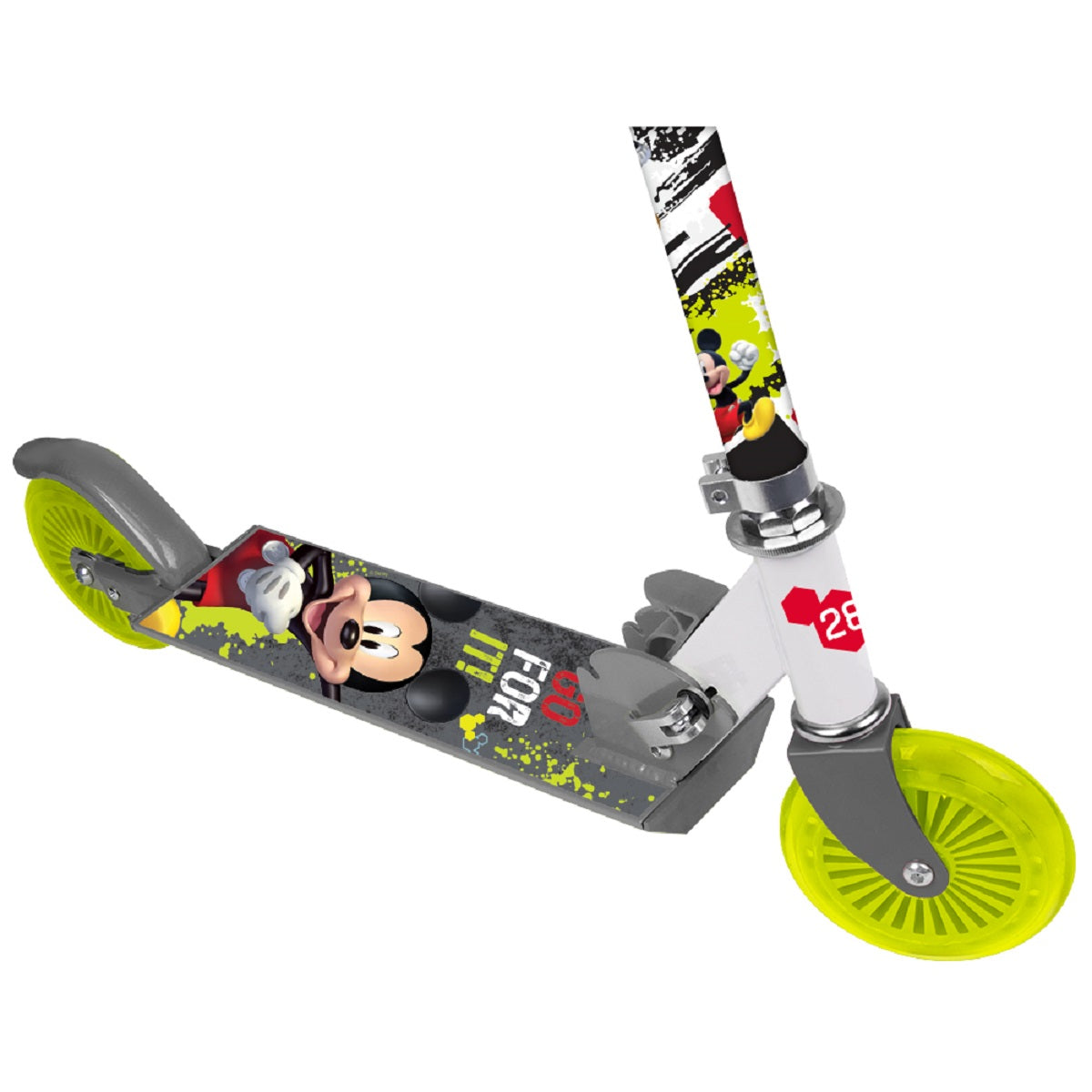 Disney Mickey Two-Wheel Scooter für Kinder, mit Fußbremse und verstellbarem Lenker