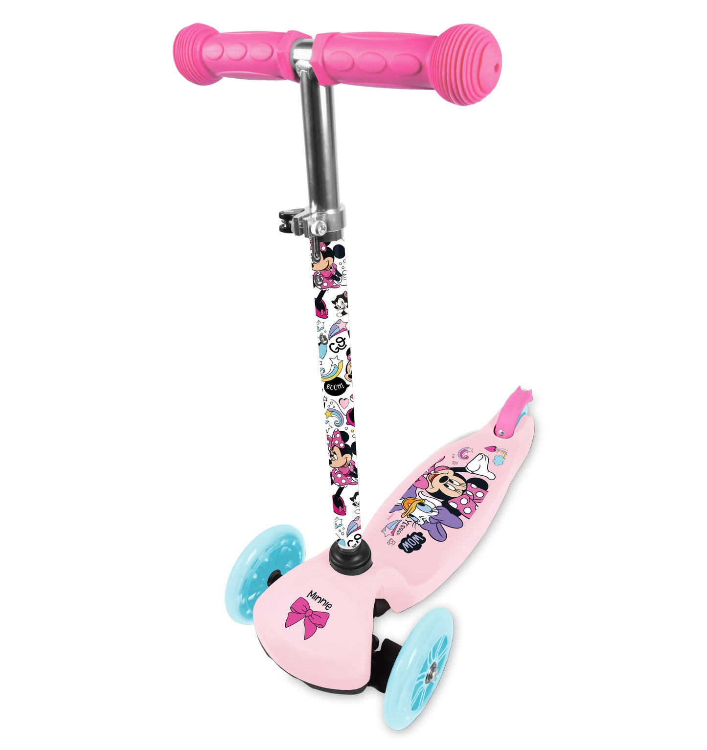 Disney Minnie Mouse 3-Rad Baby Scooter, Verstellbar, Mit Rutschfester Plattform