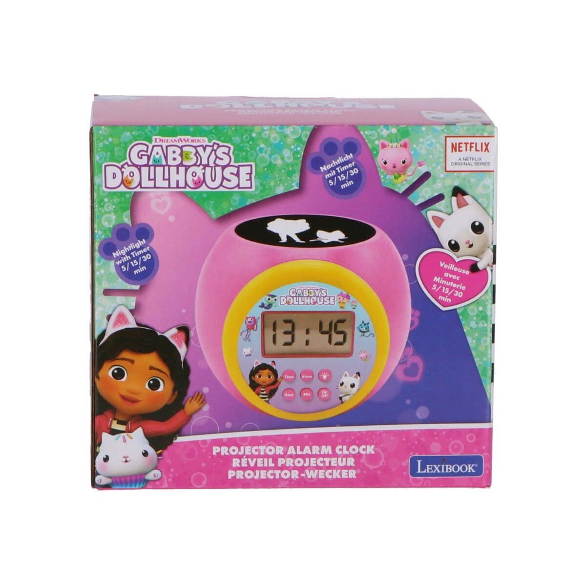 Gabby's Dollhouse 3D-Wecker Mit Nachtlicht und Soundeffekten