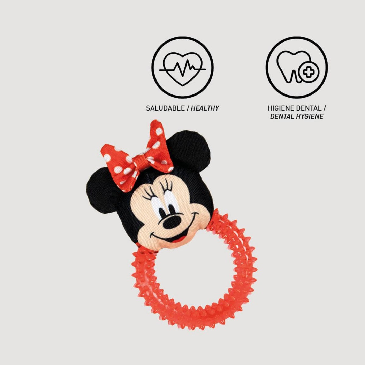 Disney Minnie Mouse Hundespielzeug – Beißring mit Quietscher & Zahnpflege