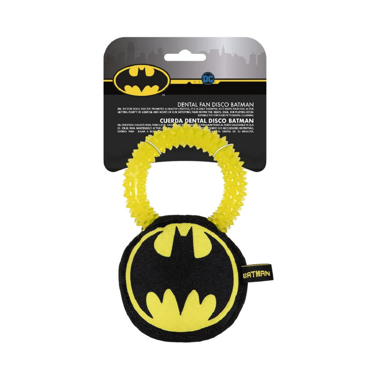 Batman Hundespielzeug – Beißring mit Quietscher & Zahnfleischmassage