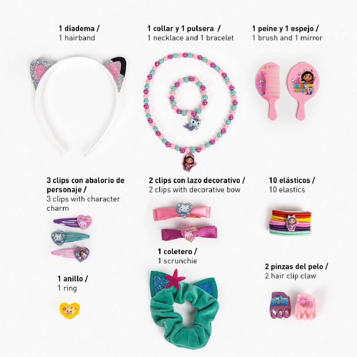 Gabby´s Dollhouse beauty set box accessories für kinder mit kamm haargummi und mehr