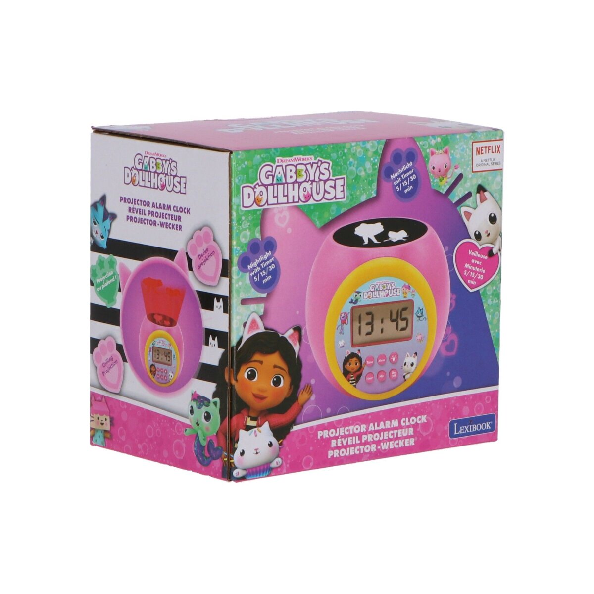 Gabby's Dollhouse 3D-Wecker Mit Nachtlicht und Soundeffekten