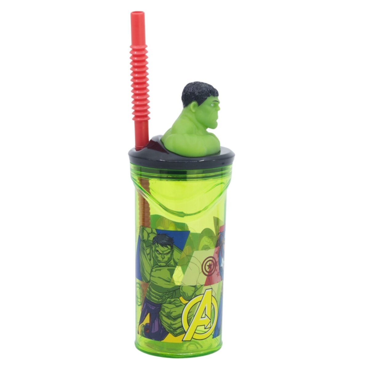 Marvel Hulk Trinkbecher – 3D Kinderbecher & Strohhalm-Tumbler 360 ml