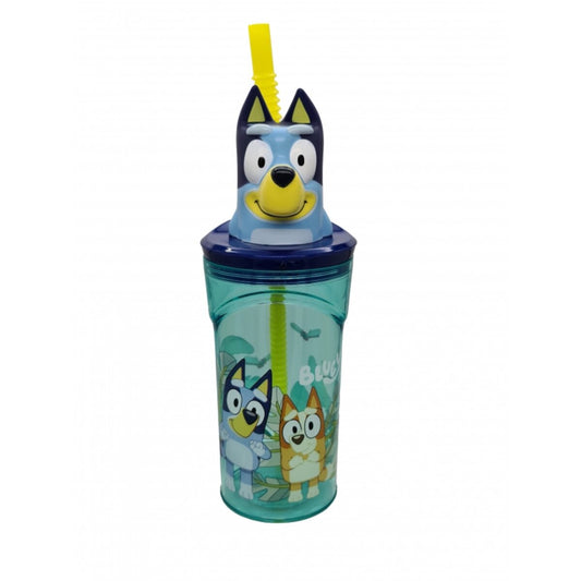 Bluey Trinkbecher – 3D Kinderbecher & Strohhalm-Tumbler 360 ml