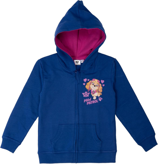 Paw Patrol Sweatjacke für Mädchen - Kinder Kapuzenpullover mit Reißverschluss Hoodie Blau