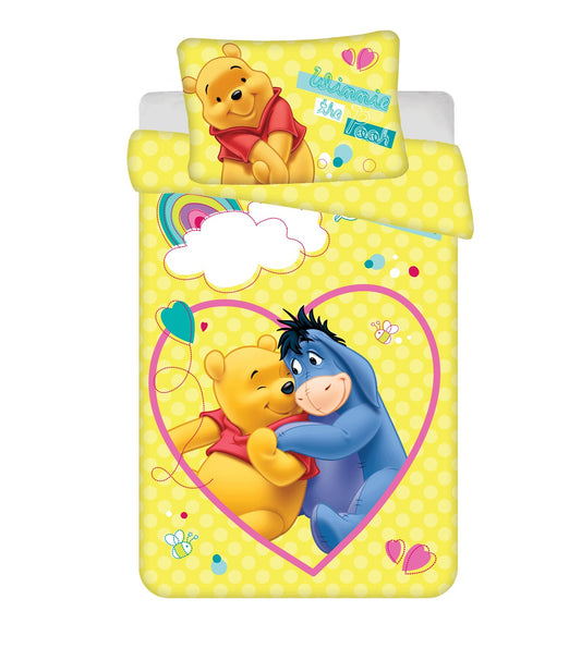 Winnie Puuh Bettwäsche-Set aus Baumwolle für Kinderbett - 100 x 135 cm + 40 x 60 cm