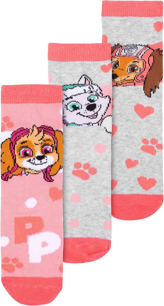 Paw Patrol Socken für Mädchen - Kinder Sneaker Söckchen (3er Pack)