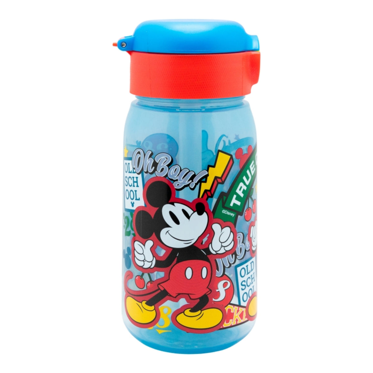 Mickey Mouse Trinkflasche 510ml – Kinderflasche mit Trinkhalm & Deckel