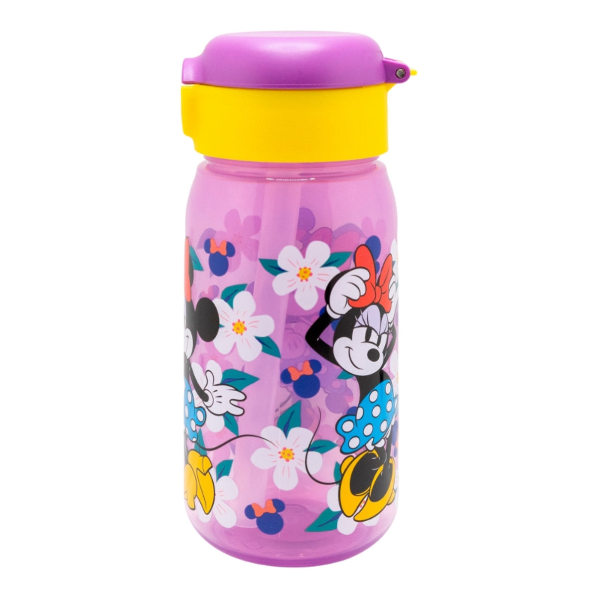 Minnie Mouse Trinkflasche 510ml Kinderflasche mit Trinkhalm & Deckel