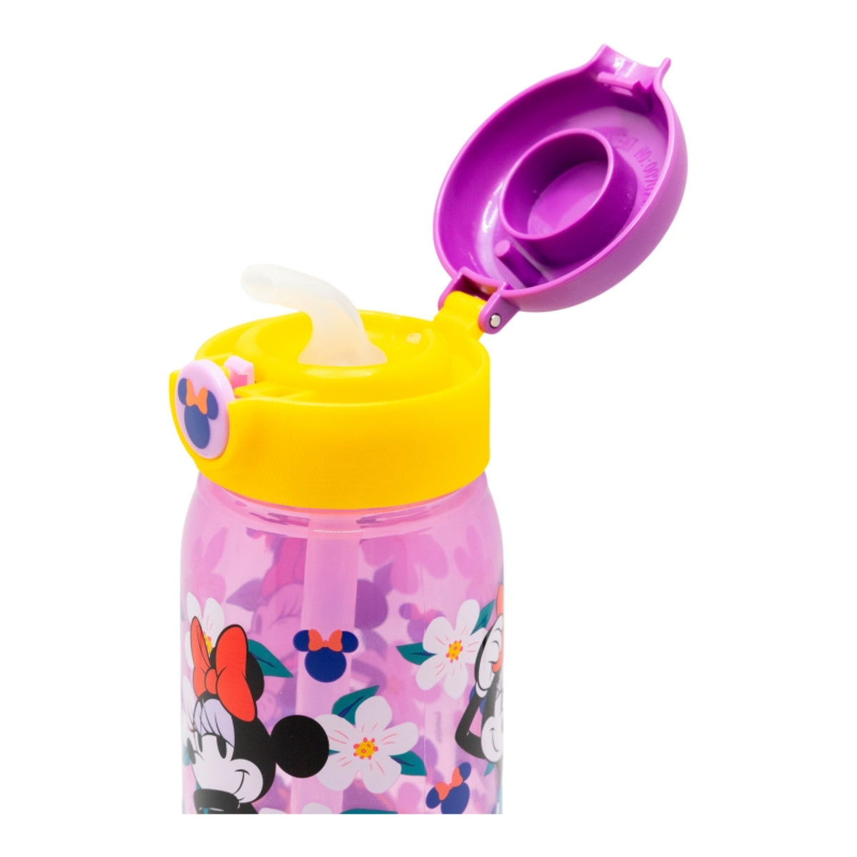 Minnie Mouse Trinkflasche 510ml Kinderflasche mit Trinkhalm & Deckel