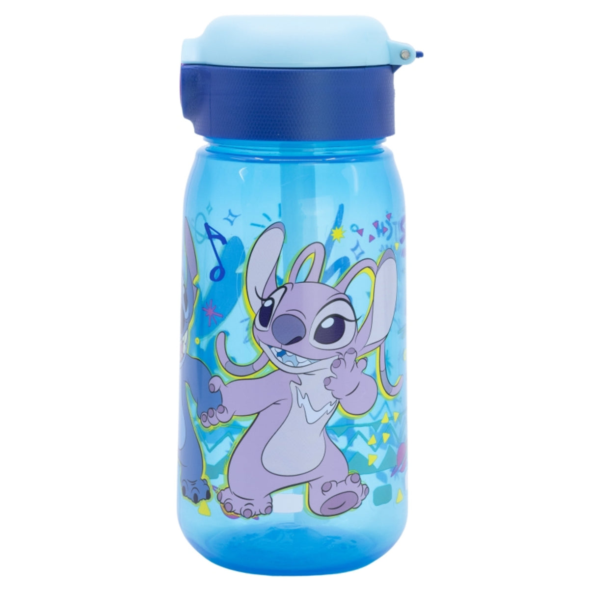 Lilo & Stitch Trinkflasche 510ml Kinderflasche mit Trinkhalm & Druckverschluss