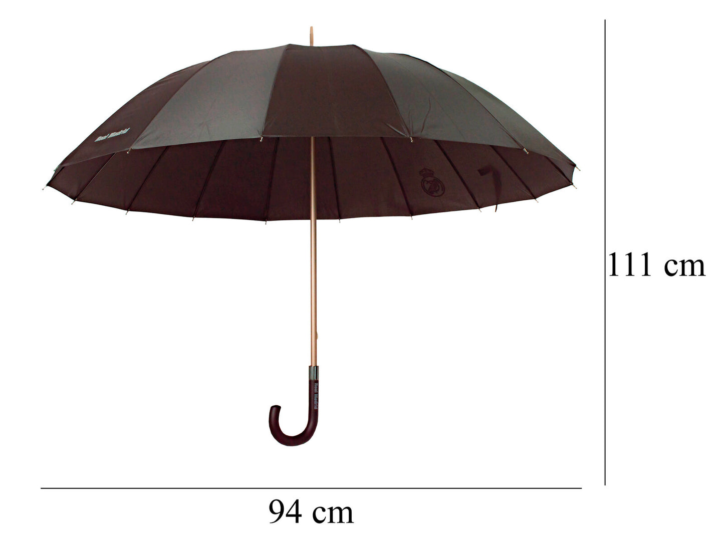 Real Madrid Regenschirm 111 × 94 × 94 cm Stockschirm mit 16 Streben stabiler Schirm für Wind und Regen