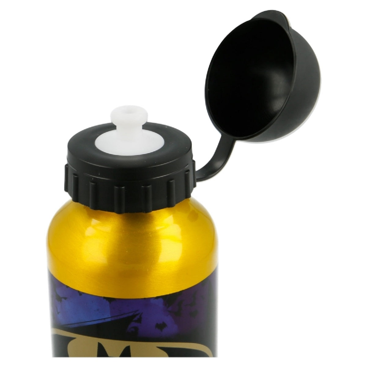 Batman Aluminium Trinkflasche 400 ml – Kinderflasche mit Sicherheitsverschluss und Batman-Symbol