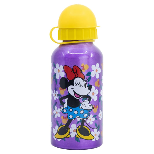 Disney Minnie Trinkflasche – Aluminium, 400 ml, mit Sicherheitsverschluss