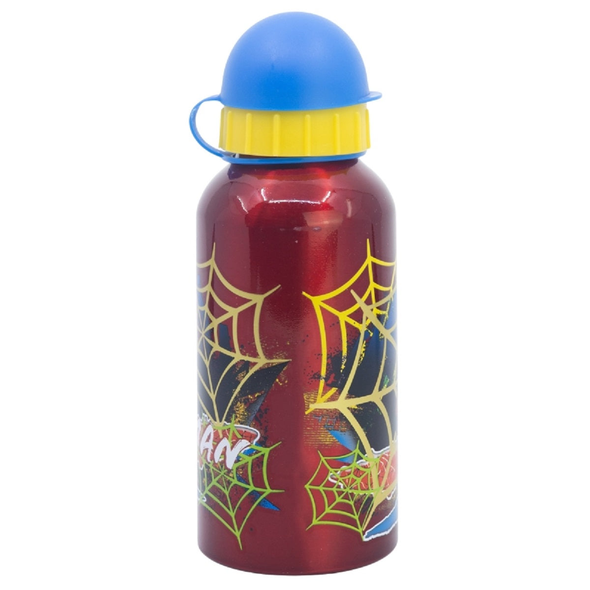 Spiderman Trinkflasche Aluminium, 400 ml, mit Sicherheitsverschluss