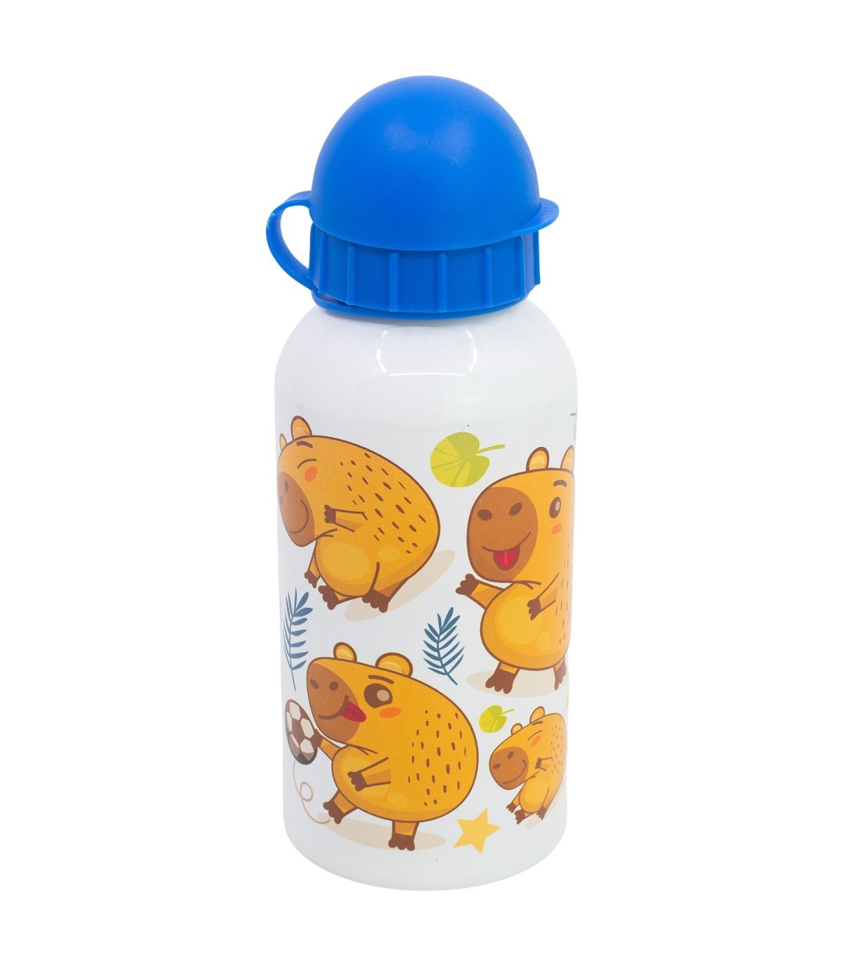 Capibara Kinder Trinkflasche 400 ml Aluminium Flasche mit Trinkverschluss