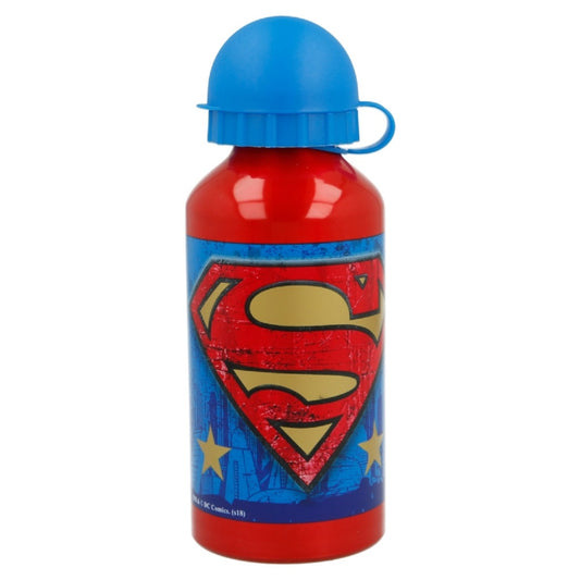 Superman Aluminium Trinkflasche 400 ml – Kinderflasche mit Sicherheitsverschluss