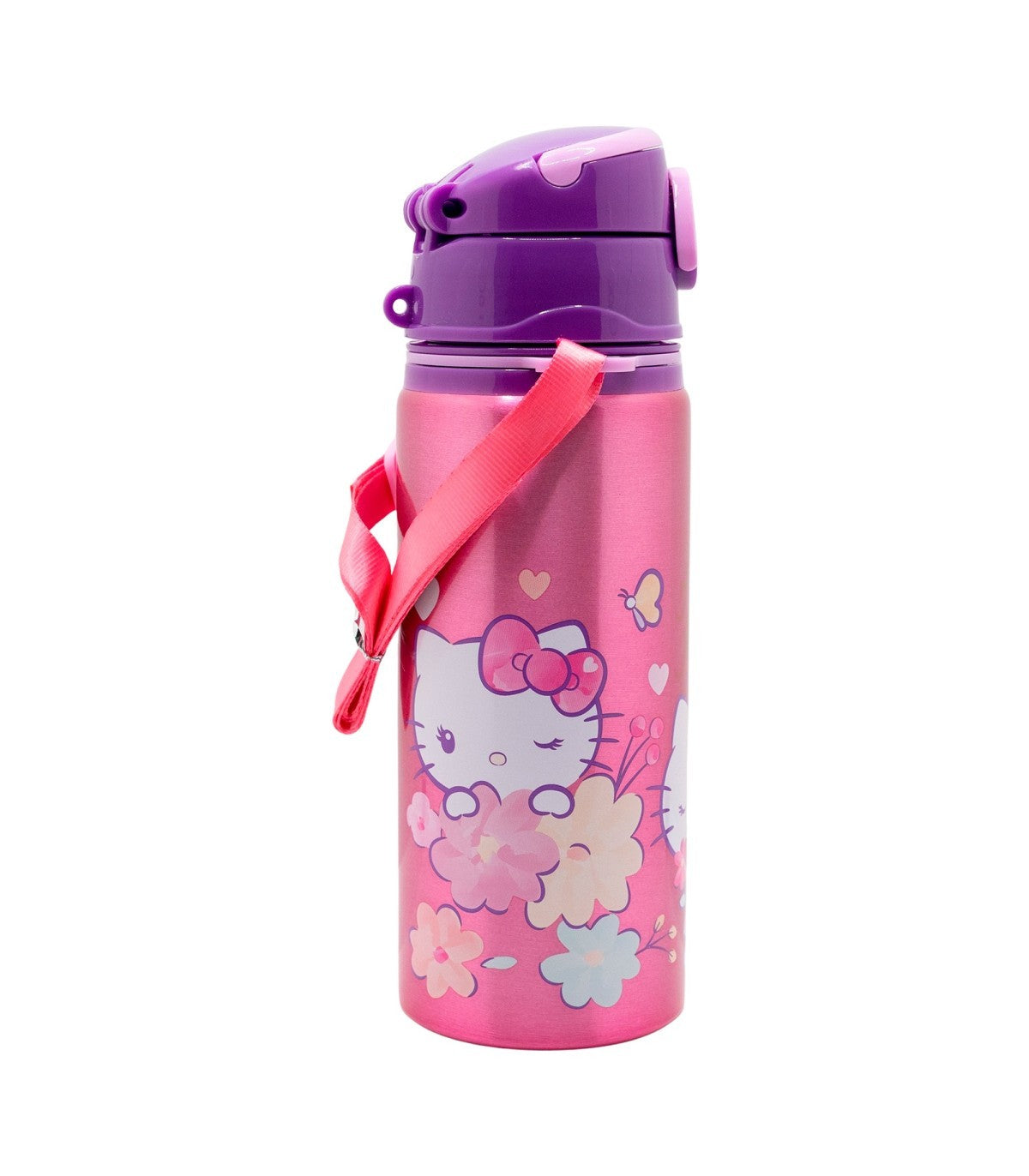 Hello Kitty Kinder Wasserflasche 730 ml mit Druckknopfdeckel und Trageriemen