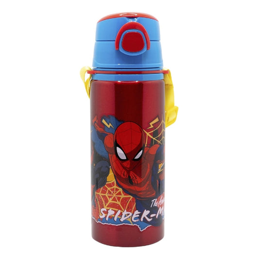 Spiderman Aluminium Trinkflasche 730 ml mit Strohhalm & Tragegurt