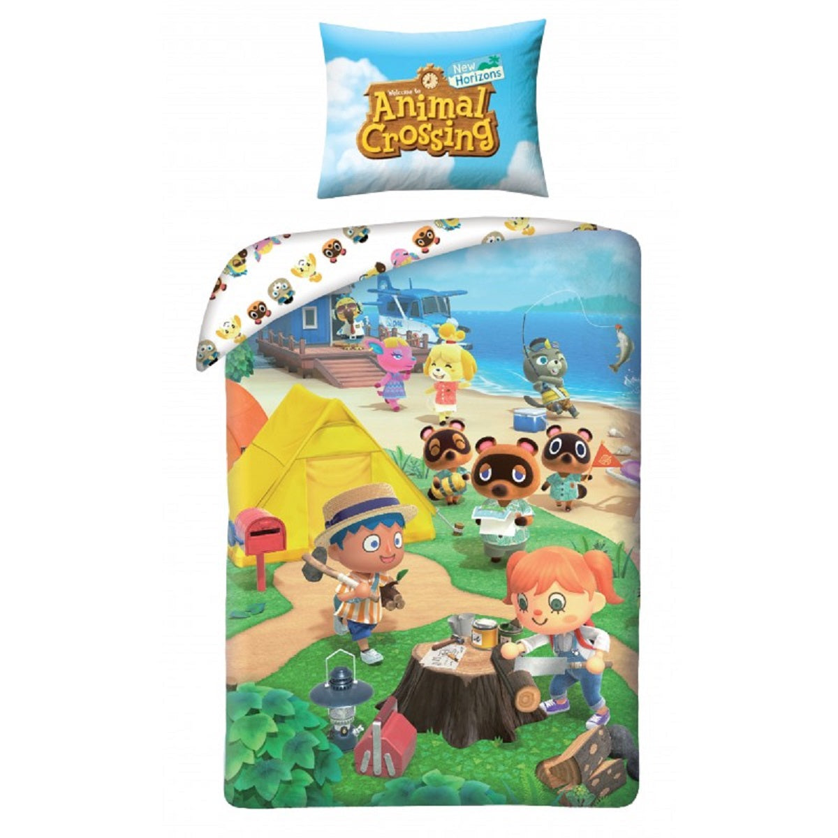 Animal Crossing Bettwäsche 140 × 200 cm Baumwolle Bettbezug Kissenbezug 70 × 90 cm