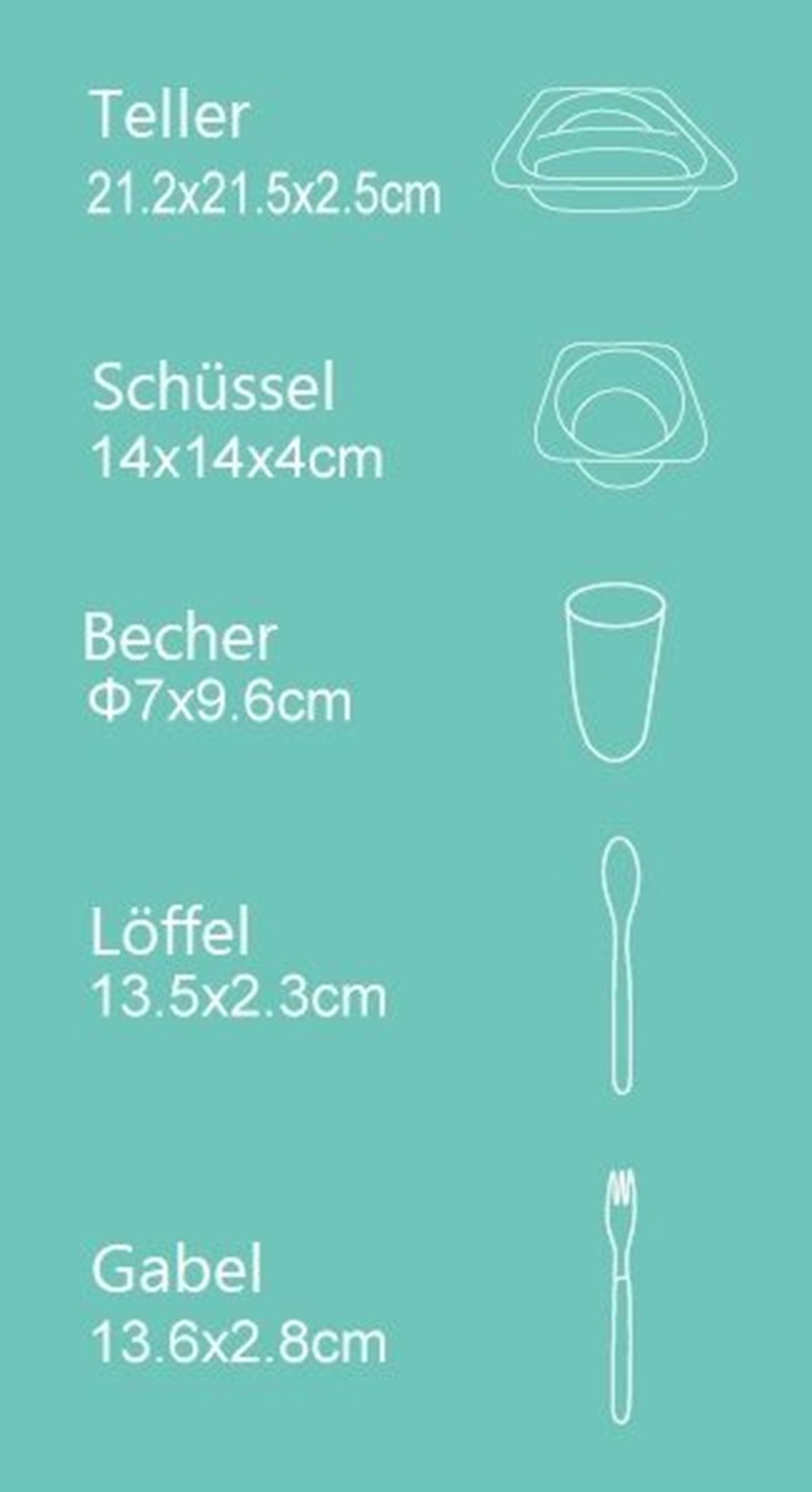 Kindergeschirrset 5-tlg. aus Bambus in Schmetterlingsdesign - robust & bunt
