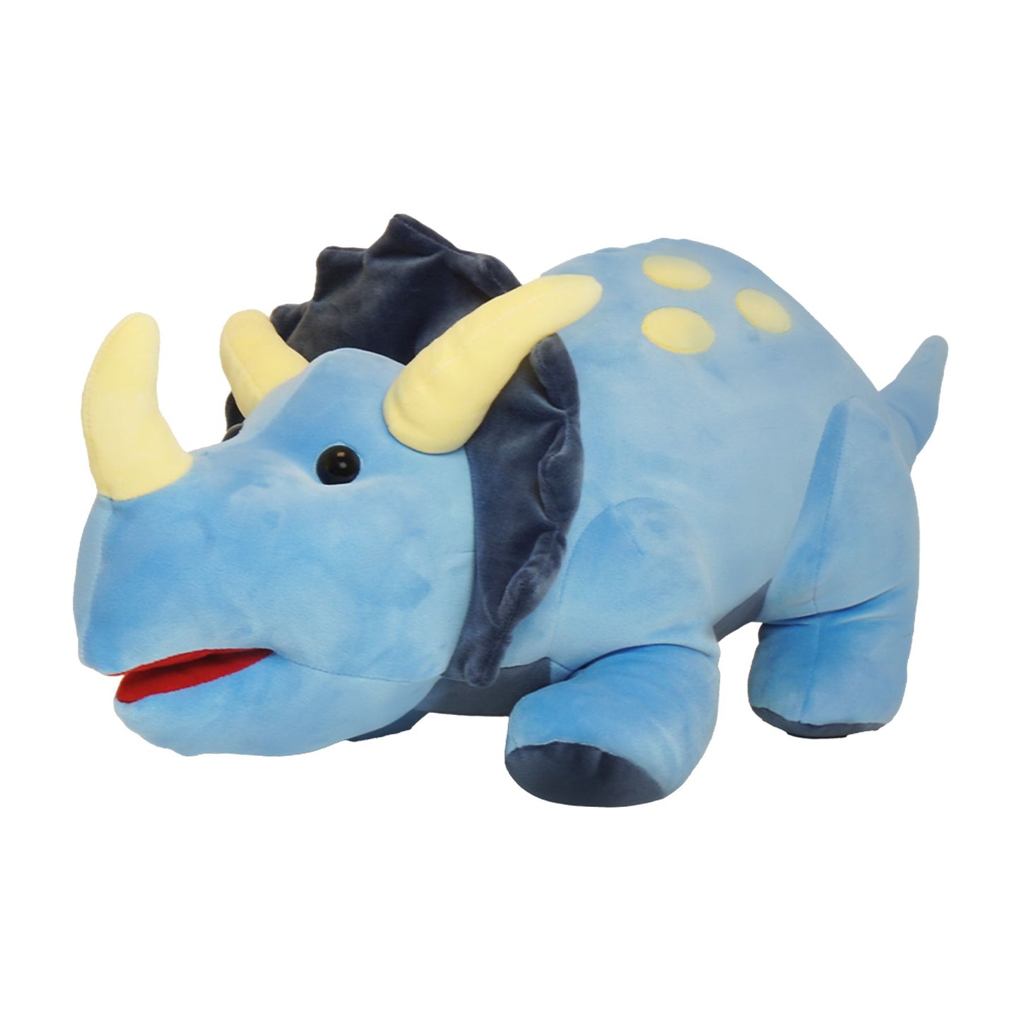 Kuscheltier Triceratops Plüsch ca 80 cm weich Stofftier Dinosaurier blau Kinder