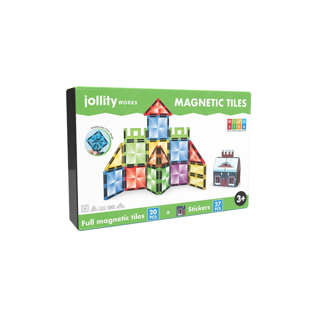 Jollity Works Magnetische Bausteine 20-tlg.- buntes Magnetspielzeug für kreatives Bauen ab 3 Jahren