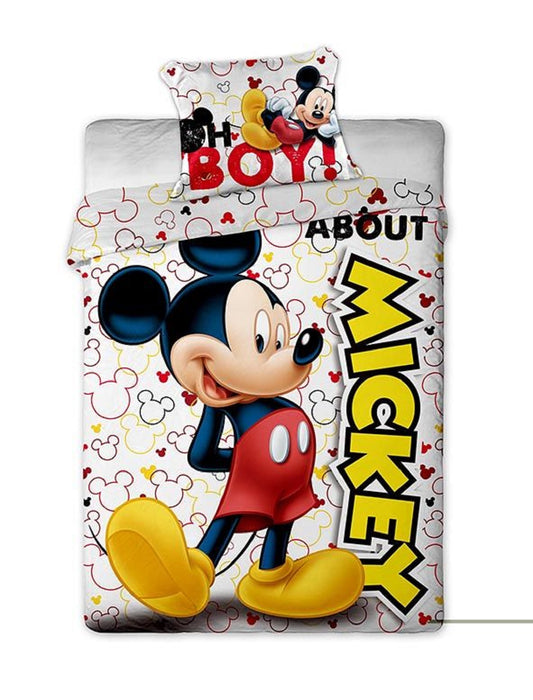 Disney Mickey Mouse Bettwäsche Set Bettbezug 140x200cm und Kissenbezug 63x63 cm für Kinderzimmer