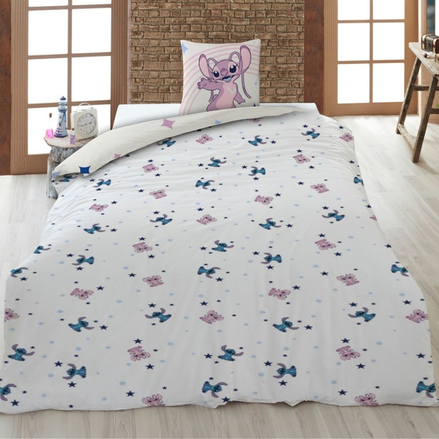 Lilo & Stitch Baumwoll-Mix Bettwäsche für Kinder 140 × 200 cm mit Kissenbezug 65 × 65 cm