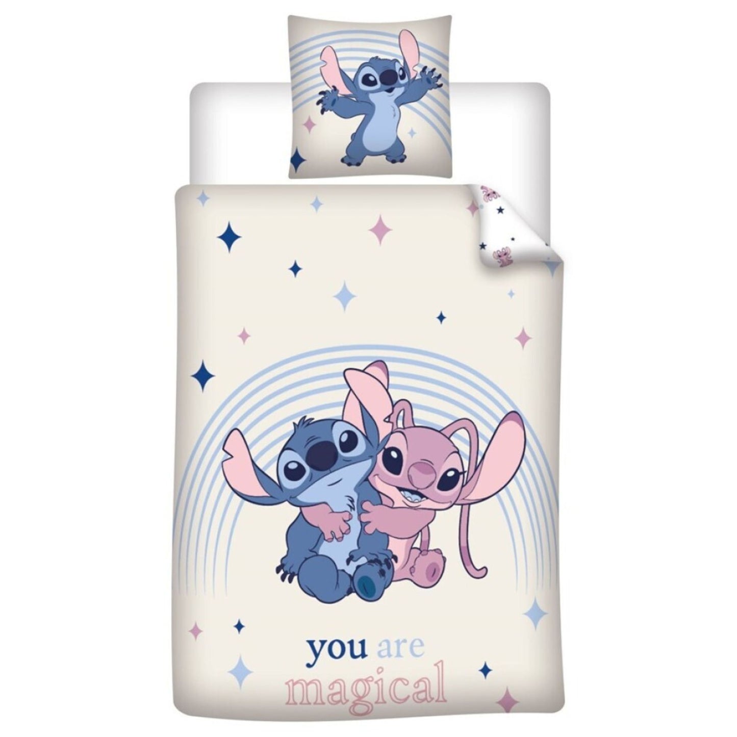 Lilo & Stitch Baumwoll-Mix Bettwäsche für Kinder 140 × 200 cm mit Kissenbezug 65 × 65 cm