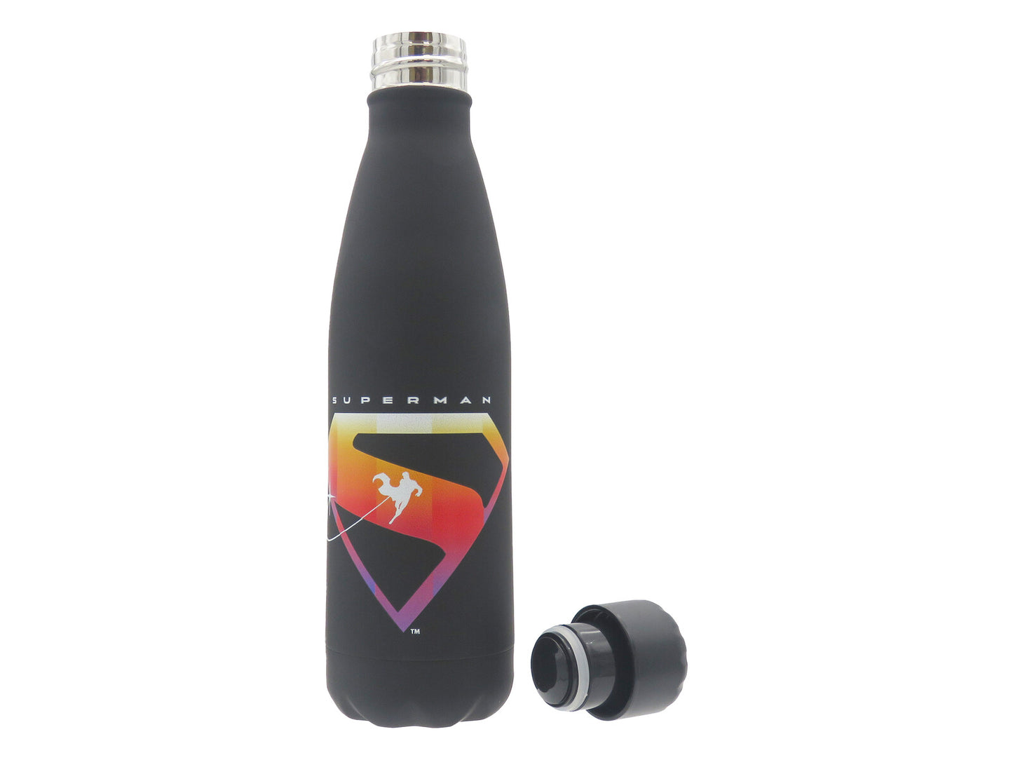 Superman Edelstahl Trinkflasche Isolierflasche 500ml schwarz