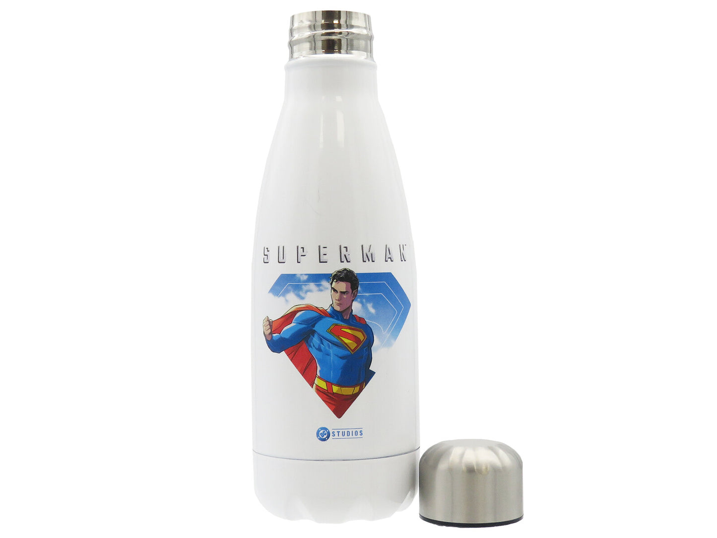 Superman Edelstahl Trinkflasche Isolierflasche 550 ml Weiß