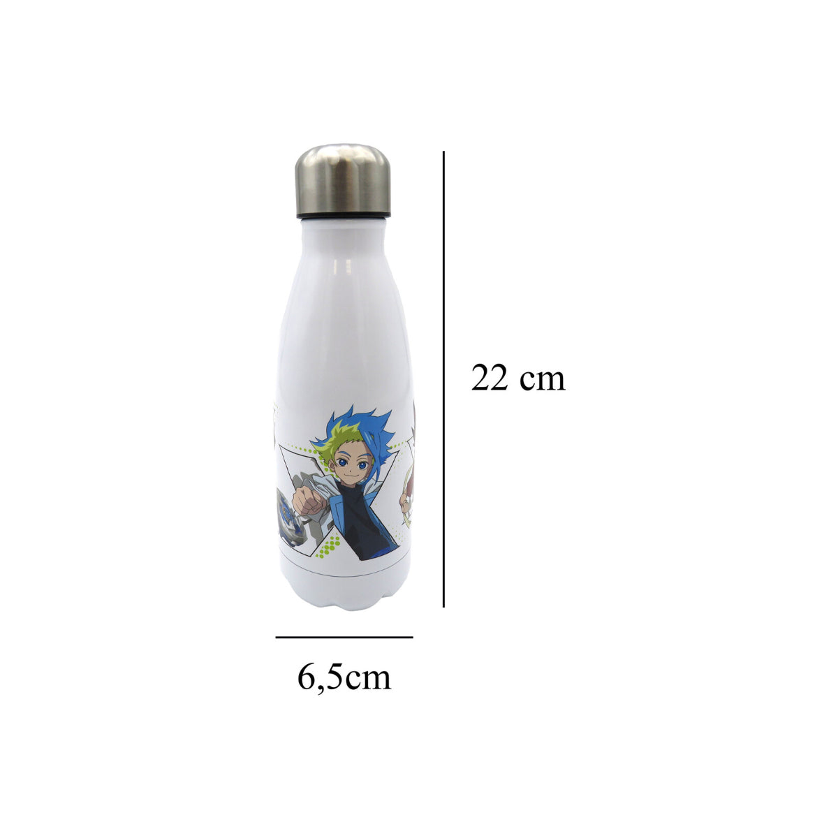 Beyblade Trinkflasche Weiß Edelstahl Sportflasche 550 ml Schule Freizeit