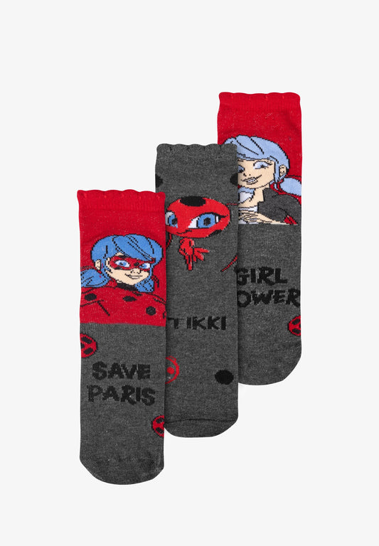 Miraculous Ladybug 3er Pack Sneaker Söckchen Socken für Kinder