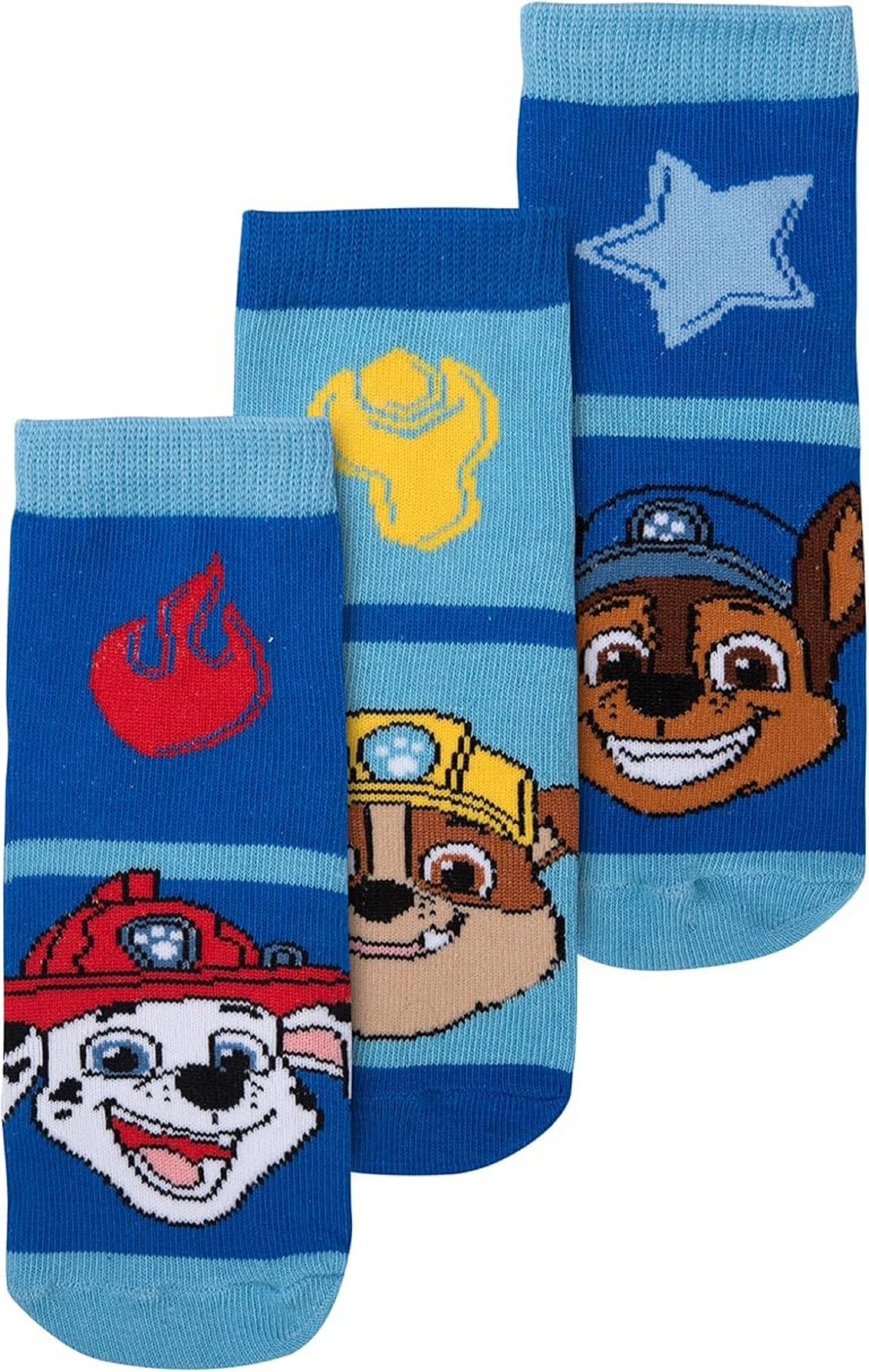 Paw Patrol Socken für Jungen - Kinder Sneaker Kindersocken Söckchen Blau (3er Pack)