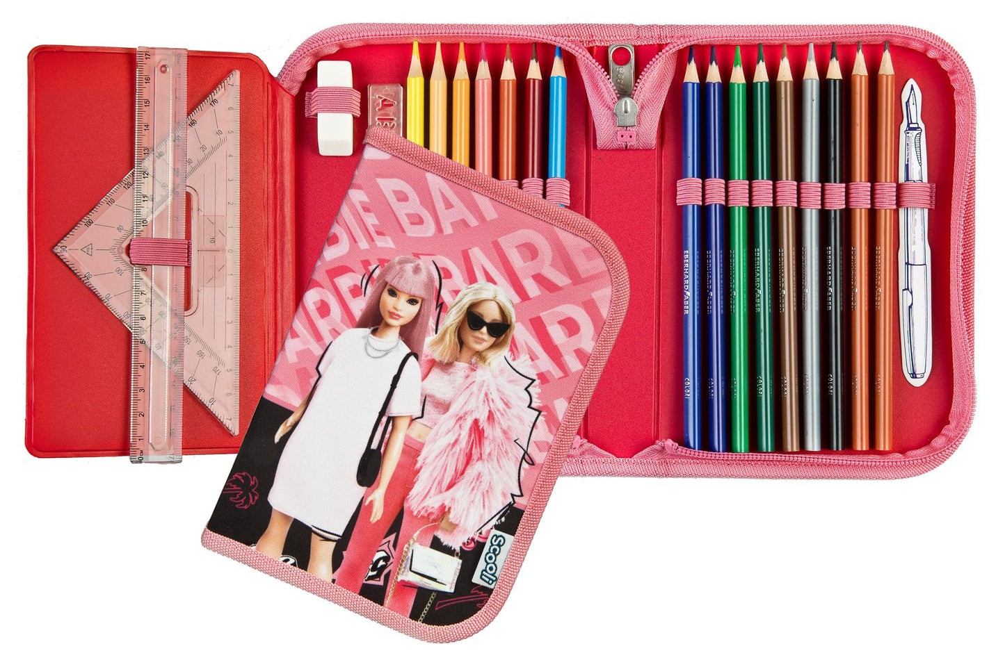 Barbie Gefüllte Federmappe Schüleretui Komplettes Set mit hochwertigen Stiften