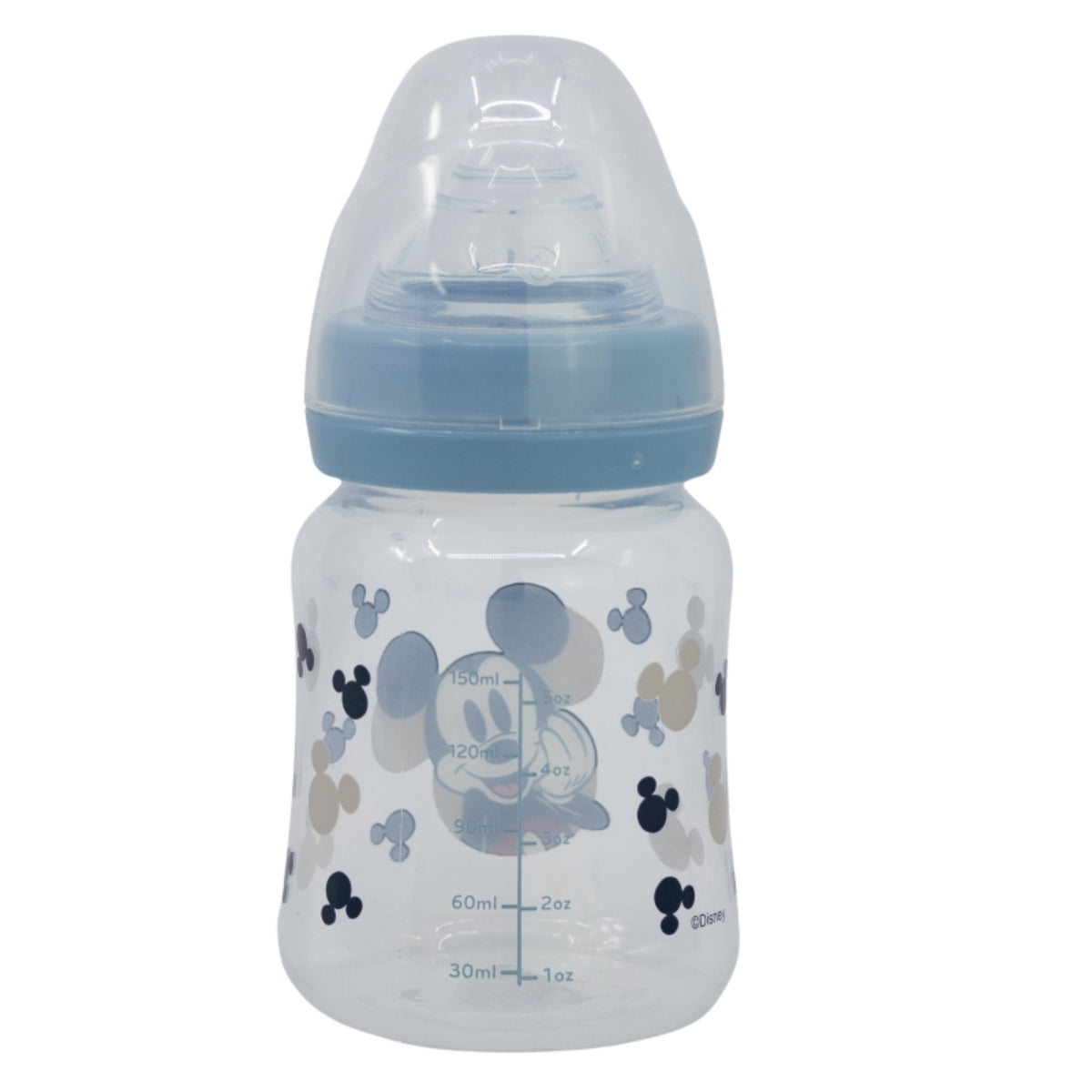 Disney Mickey Mouse Babyflasche 150 ml Weithalsflasche mit Silikon-Sauger & 3 Positionen
